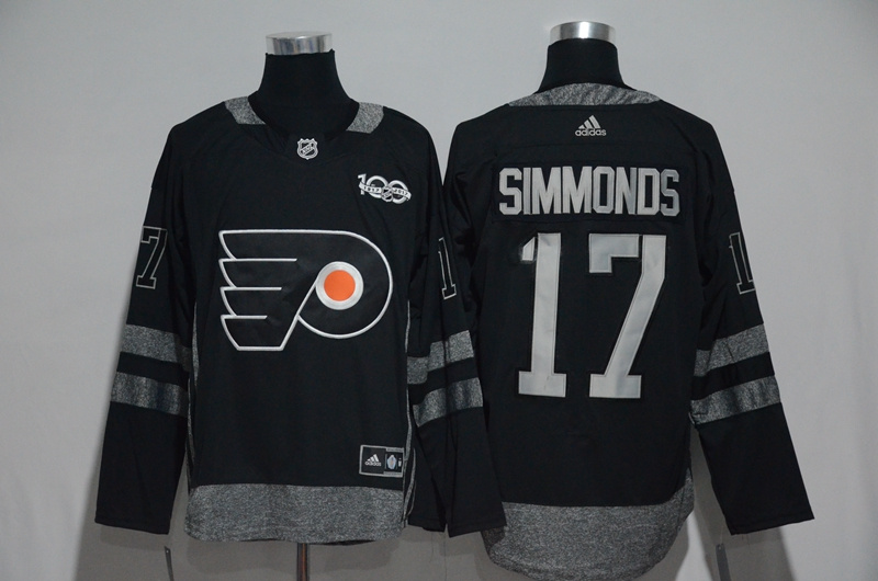 NHL Philadelphia Flyers #17 Simmonds Black 1917-2017 100th Anniversary Stitched Jersey